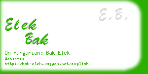 elek bak business card